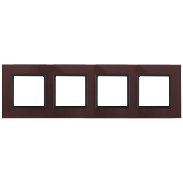 Рамка на 4 поста стекло Эра Elegance бордо+антрацит 14-5104-25