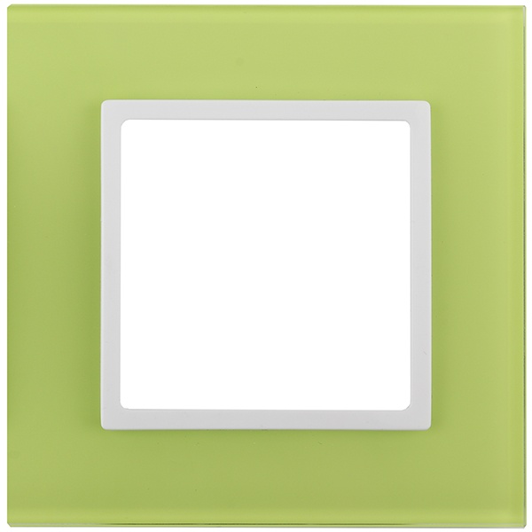 Рамка на 1 пост стекло Эра Elegance лайм+белый 14-5101-26