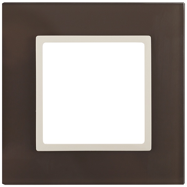 Рамка на 1 пост стекло Эра Elegance мокко+слоновая кость 14-5101-31