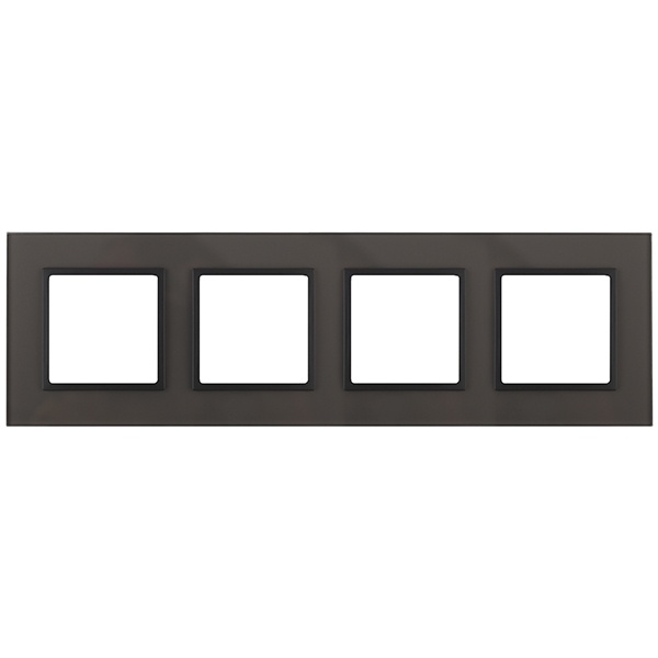 Рамка на 4 поста стекло Эра Elegance серый+антрацит 14-5104-32