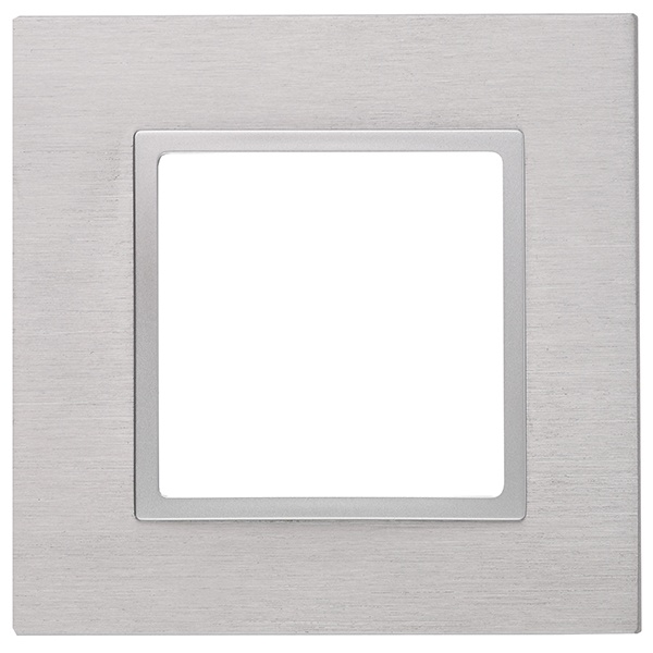 Рамка на 1 пост металл Эра Elegance алюминий+алюминий 14-5201-03