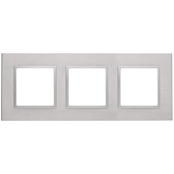 Рамка на 3 поста металл Эра Elegance алюминий+алюминий 14-5203-03