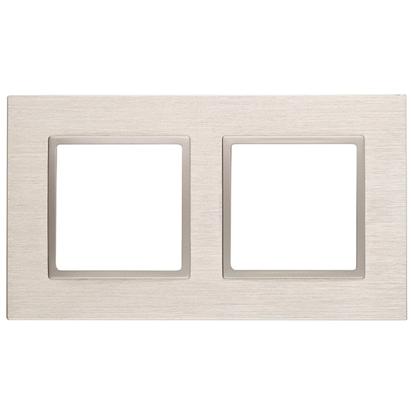 Рамка на 2 поста металл Эра Elegance шампань+шампань 14-5202-04