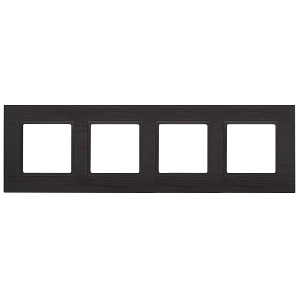 Рамка на 4 поста металл Эра Elegance черный+антрацит 14-5204-05