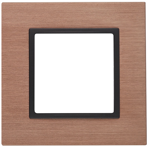 Рамка на 1 пост металл Эра Elegance медь+антрацит 14-5201-14