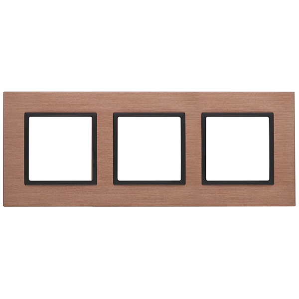 Рамка на 3 поста металл Эра Elegance медь+антрацит 14-5203-14