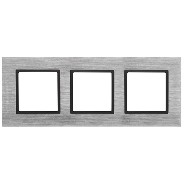 Рамка на 3 поста металл Эра Elegance сталь+антрацит 14-5203-41
