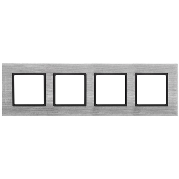 Рамка на 4 поста металл Эра Elegance сталь+антрацит 14-5204-41