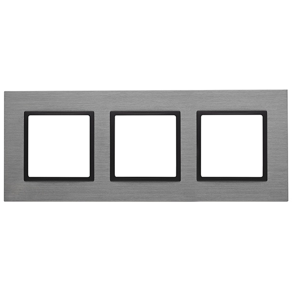 Рамка на 3 поста металл Эра Elegance титан+антрацит 14-5203-42