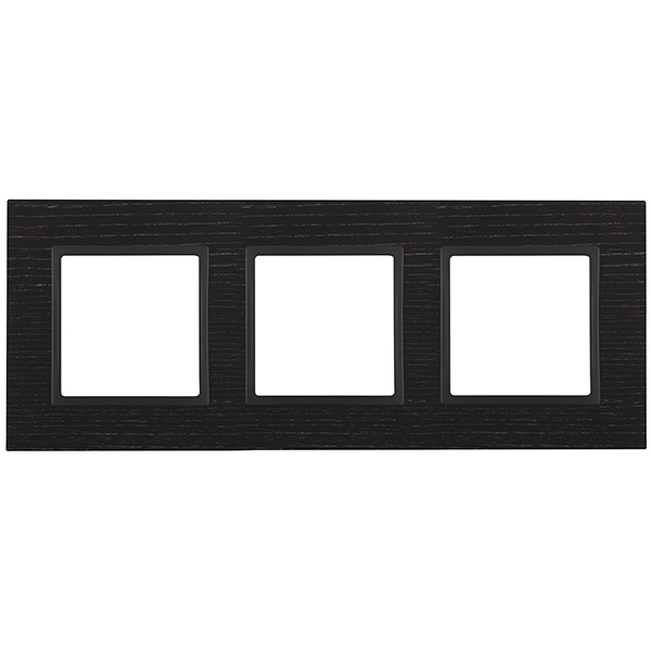 Рамка на 3 поста дерево Эра Elegance чёрное дерево+антрацит 14-5303-05