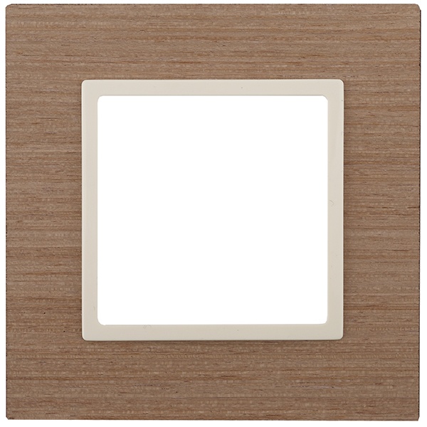 Рамка на 1 пост дерево Эра Elegance ясень+слоновая кость 14-5301-07