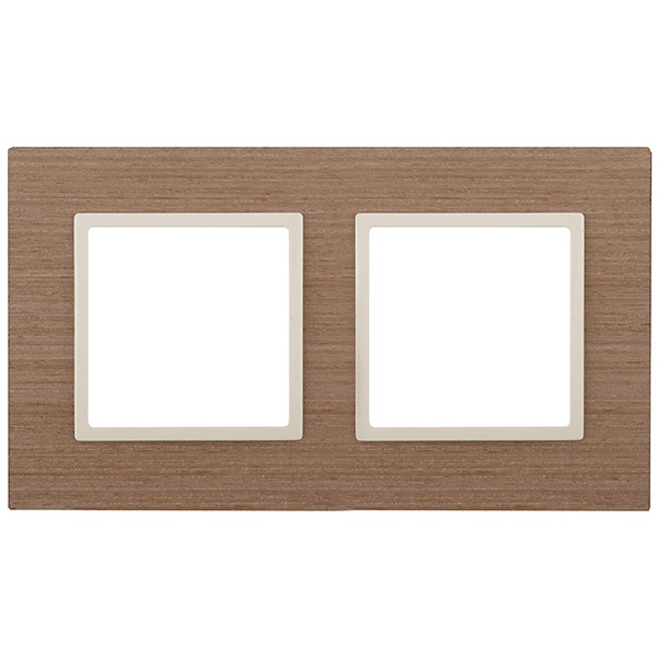 Рамка на 2 поста дерево Эра Elegance ясень+слоновая кость 14-5302-07