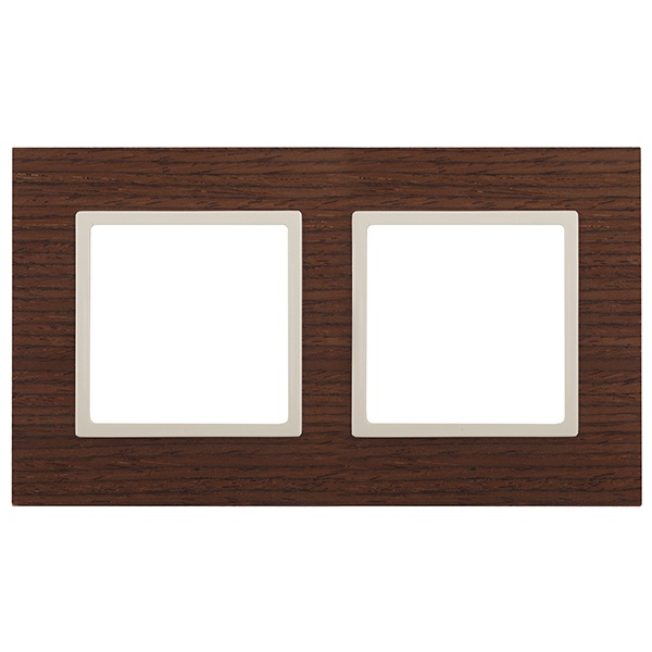 Рамка на 2 поста дерево Эра Elegance дуб+слоновая кость 14-5302-09