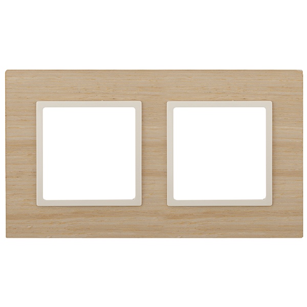 Рамка на 2 поста дерево Эра Elegance клён+слоновая кость 14-5302-11