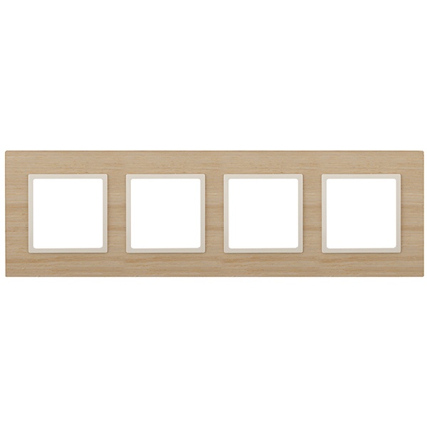 Рамка на 4 поста дерево Эра Elegance клён+слоновая кость 14-5304-11