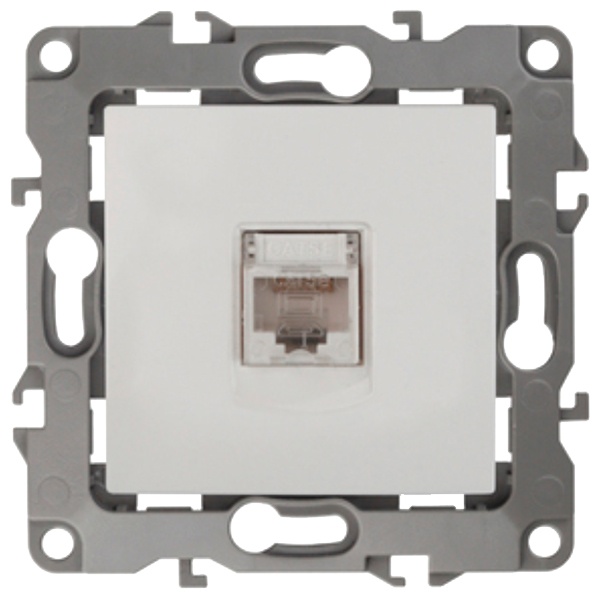 Розетка информационная ЭРА RJ45 кат.5е IP20 12, белый 12-3107-01