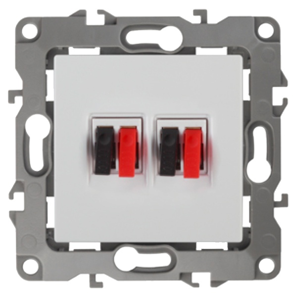 Розетка аудио двойная ЭРА IP20 12, белый 12-3112-01