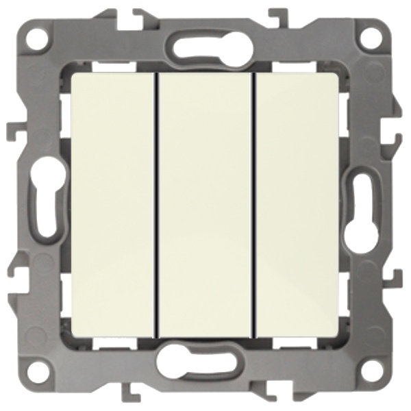 Выключатель тройной ЭРА 10АХ-250В IP20 12, слоновая кость 12-1107-02 (бежевый)