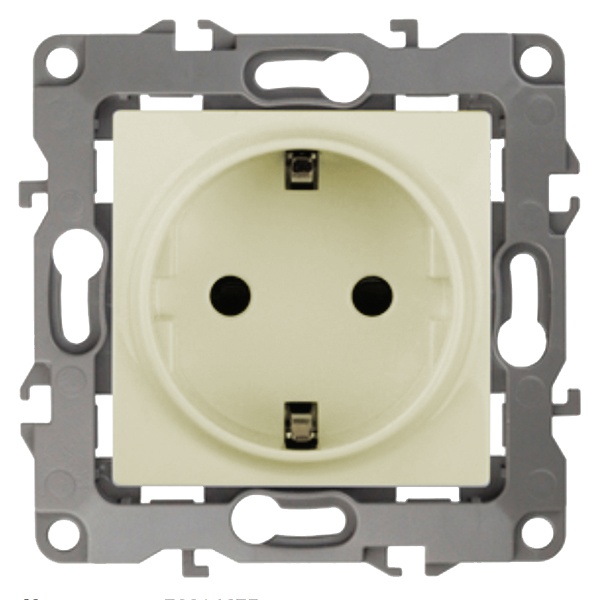 Розетка ЭРА 2P+E Schuko 16A-250В IP20 12, слоновая кость 12-2101-02 (бежевый)