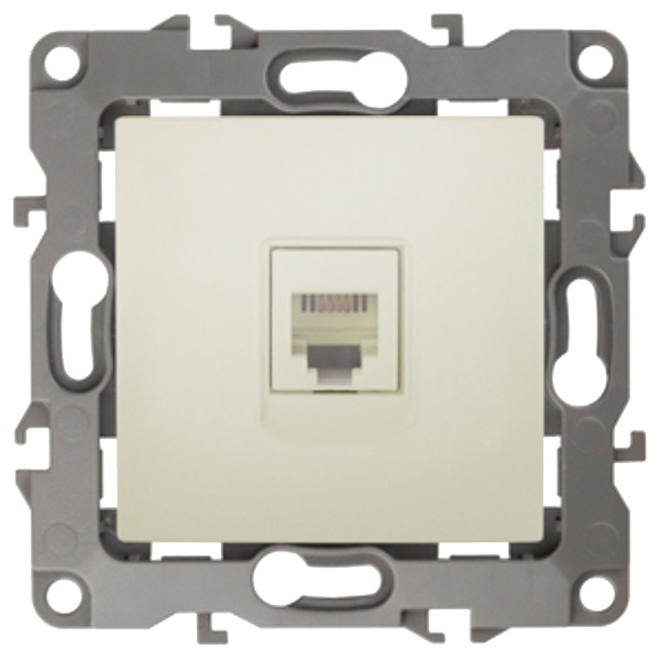 Розетка телефонная ЭРА RJ11 IP20 12, слоновая кость 12-3105-02 (бежевый)