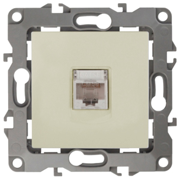 Розетка информационная ЭРА RJ45 кат.5е IP20 12, слоновая кость 12-3107-02 (бежевый)