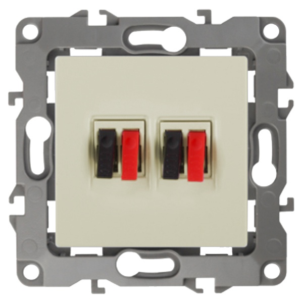Розетка аудио двойная ЭРА IP20 12, слоновая кость 12-3112-02 (бежевый)