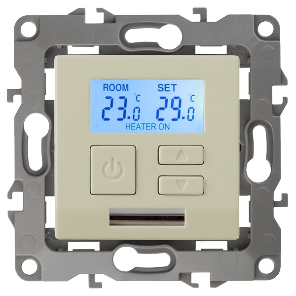 Терморегулятор универс. ЭРА 230В-Imax16А IP20 12, слоновая кость 12-4111-02 (бежевый)