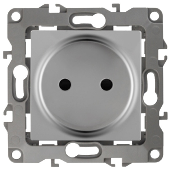 Розетка ЭРА 2P 16A-250В IP20 12, алюминий 12-2105-03