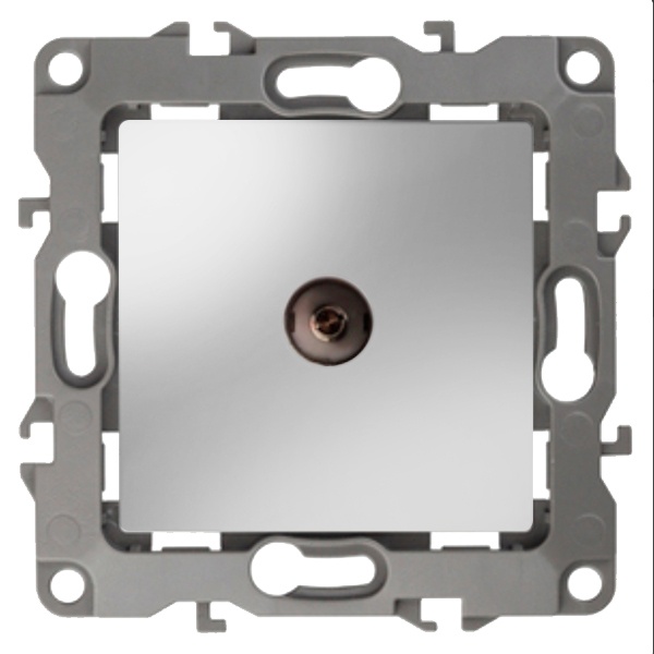 Розетка ЭРА TV одиночная IP20 12, алюминий 12-3101-03