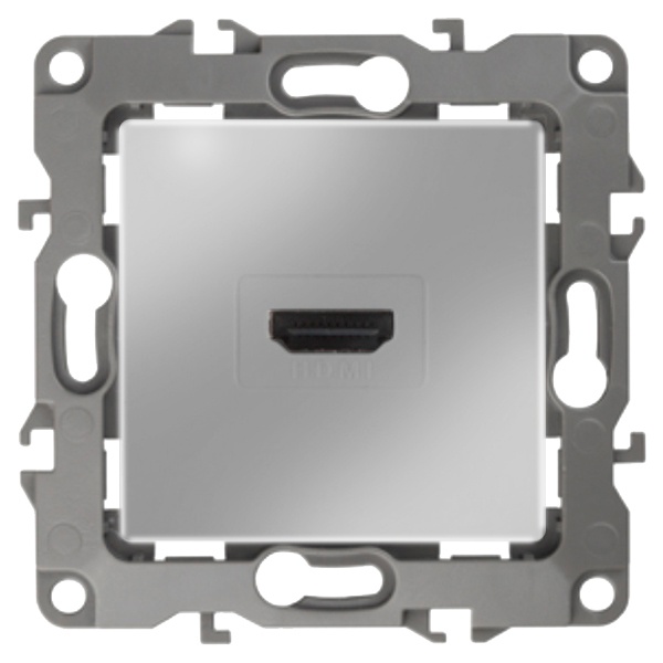 Розетка ЭРА HDMI IP20 12, алюминий 12-3114-03