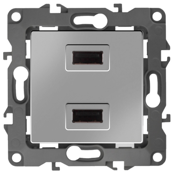 Устройство зарядное USB ЭРА 230В/5В-2100мА IP20 12, алюминий 12-4110-03