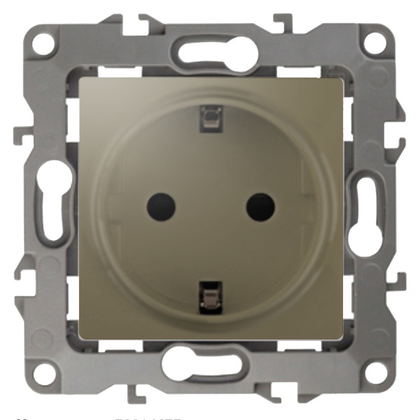 Розетка ЭРА 2P+E Schuko 16A-250В IP20 12, шампань 12-2101-04