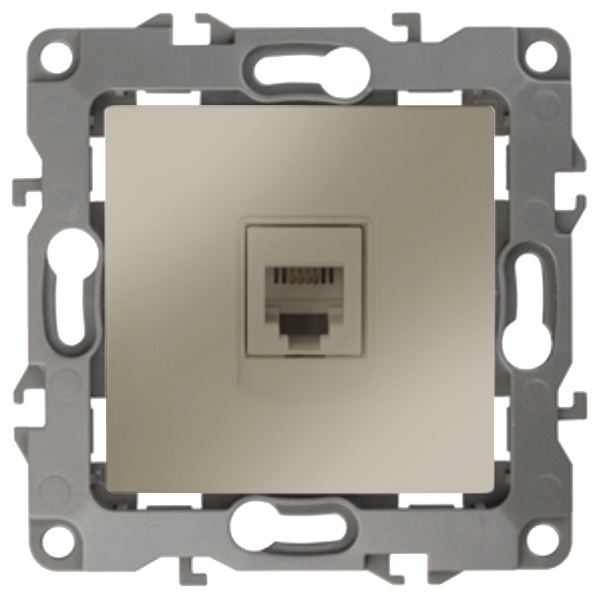 Розетка телефонная ЭРА RJ11 IP20 12, шампань 12-3105-04