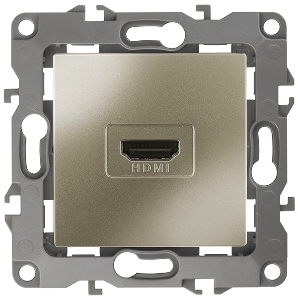 Розетка ЭРА HDMI IP20 12, шампань 12-3114-04