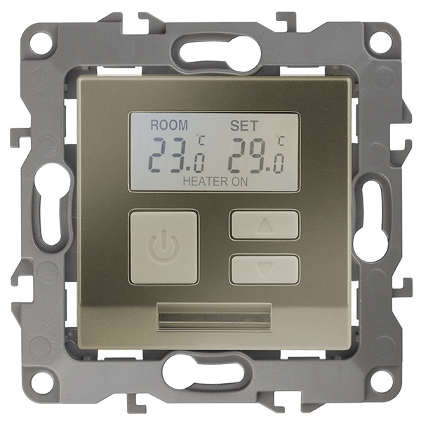 Терморегулятор универс. ЭРА 230В-Imax16А IP20 12, шампань 12-4111-04