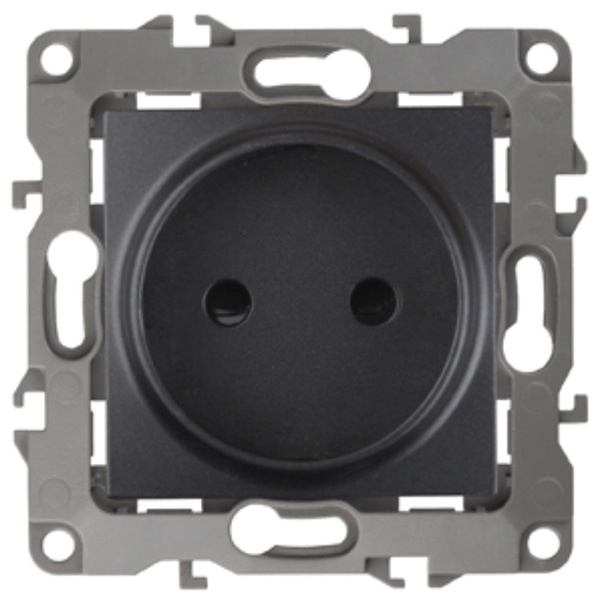 Розетка ЭРА 2P 16A-250В IP20 12, антрацит 12-2105-05