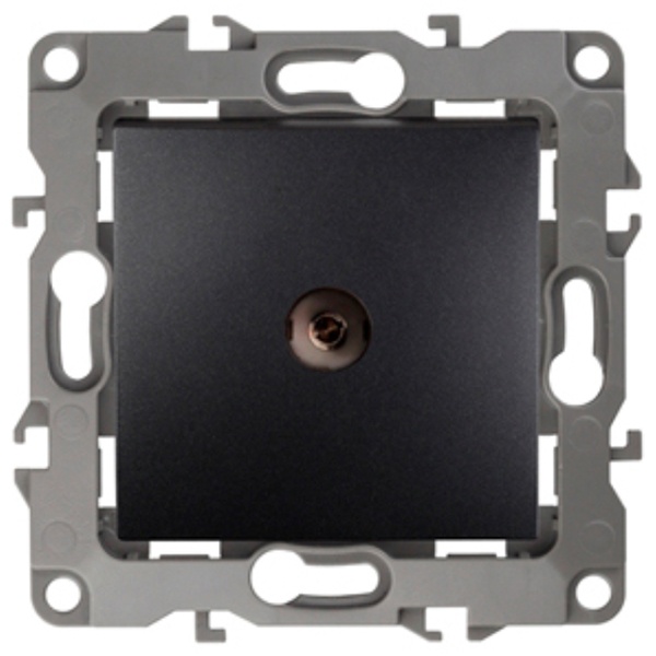 Розетка ЭРА TV одиночная IP20 12, антрацит 12-3101-05
