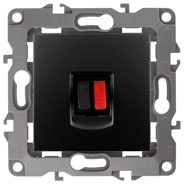 Розетка аудио ЭРА IP20 12, антрацит 12-3111-05