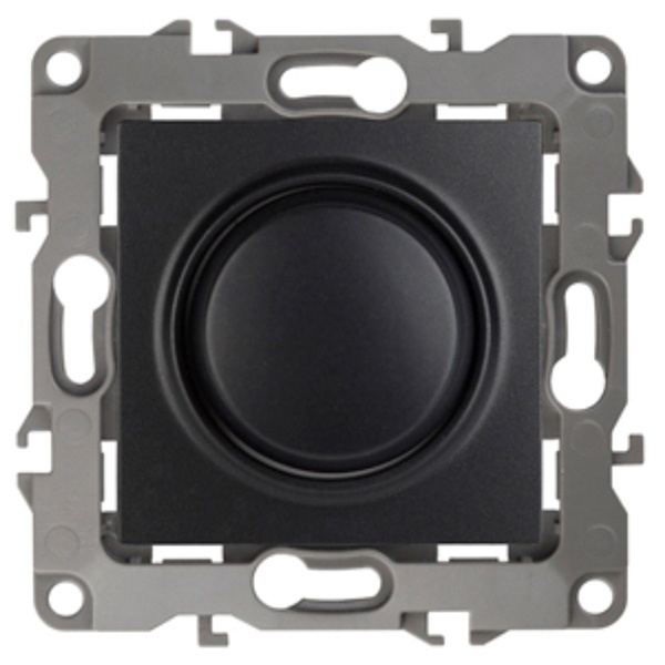 Светорегулятор поворотно-нажимной ЭРА 400ВА 230В IP20 12, антрацит 12-4101-05