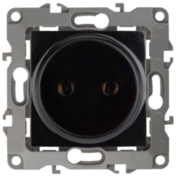 Розетка ЭРА 2P 16A-250В IP20 12, черный 12-2105-06