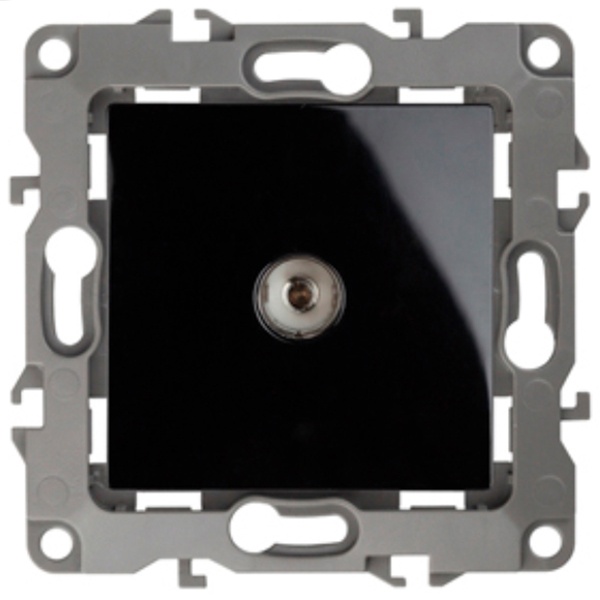 Розетка ЭРА TV одиночная IP20 12, черный 12-3101-06