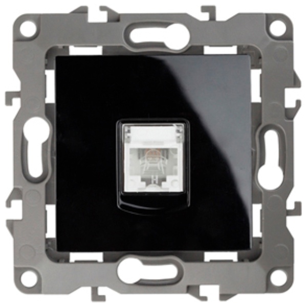 Розетка телефонная ЭРА RJ11 IP20 12, черный 12-3105-06