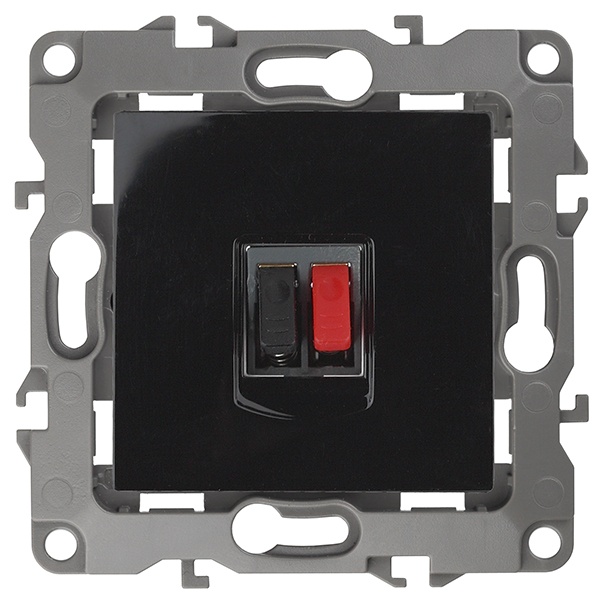 Розетка аудио ЭРА IP20 12, черный 12-3111-06