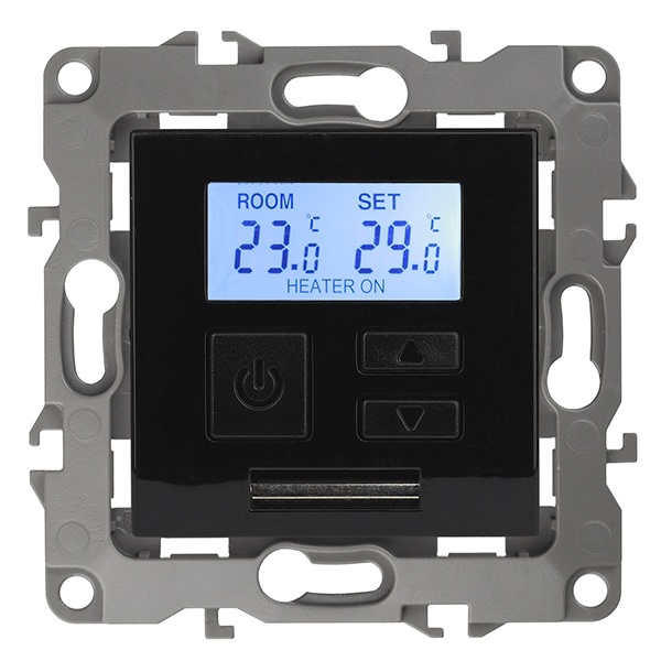 Терморегулятор универс. ЭРА 230В-Imax16А IP20 12, черный 12-4111-06