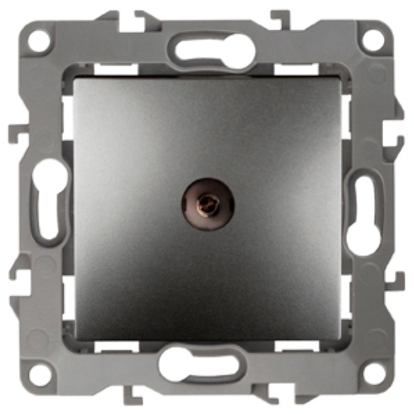 Розетка ЭРА TV проходная IP20 12, графит 12-3102-12