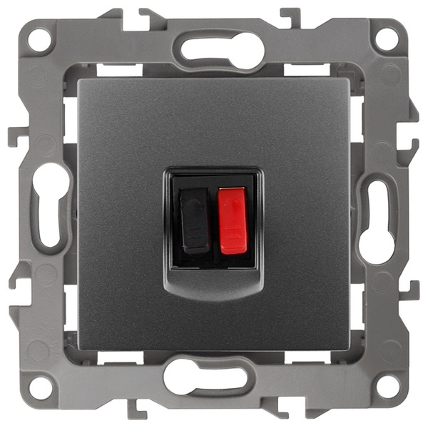 Розетка аудио ЭРА IP20 12, графит 12-3111-12