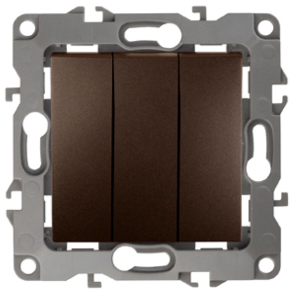 Выключатель тройной ЭРА 10АХ-250В IP20 12, бронза 12-1107-13