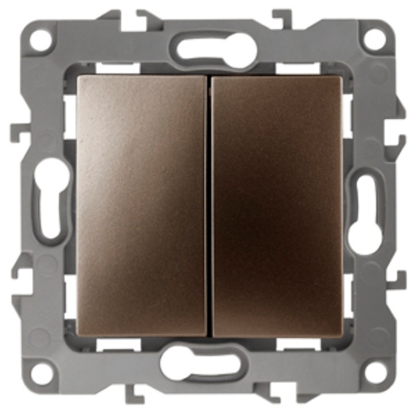Переключатель двойной ЭРА 10АХ-250В IP20 12, бронза 12-1106-13