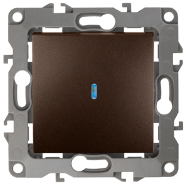 Выключатель с подсветкой ЭРА 10АХ-250В IP20 12, бронза 12-1102-13