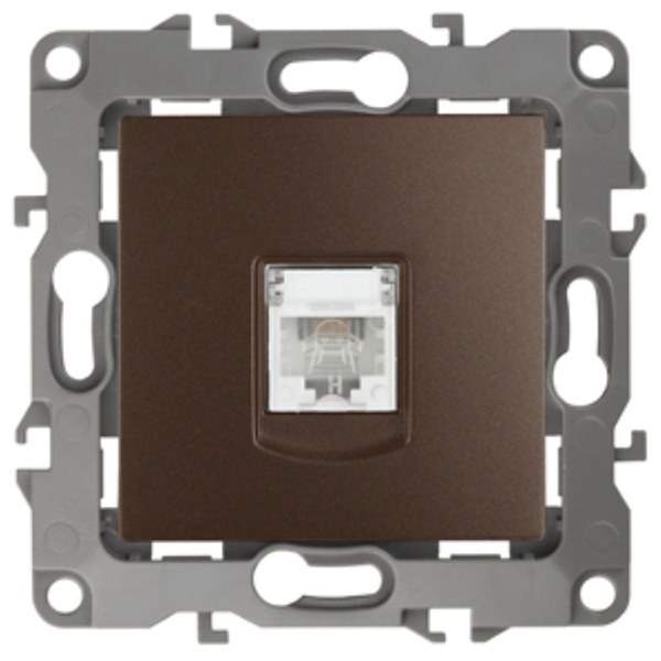 Розетка телефонная ЭРА RJ11 IP20 12, бронза 12-3105-13